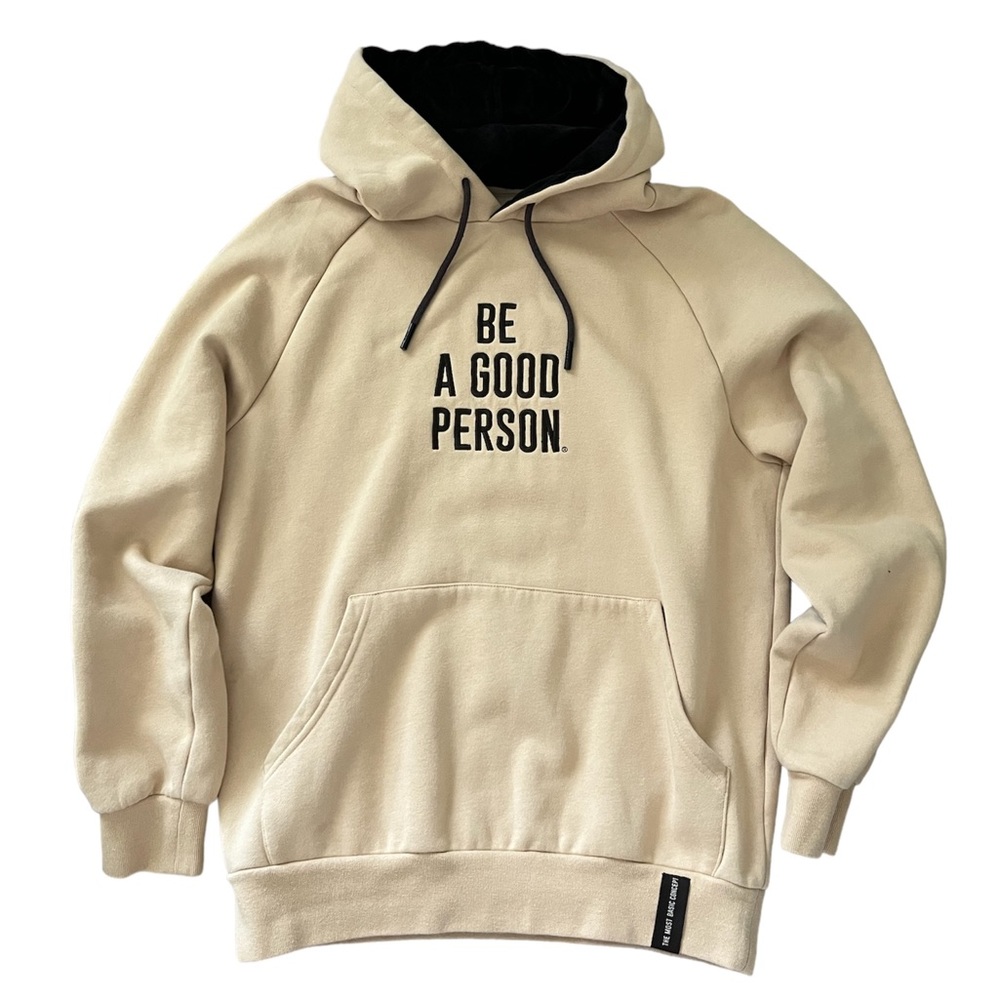 Be A Good Person Signature Hoodie - Cream/Coffee